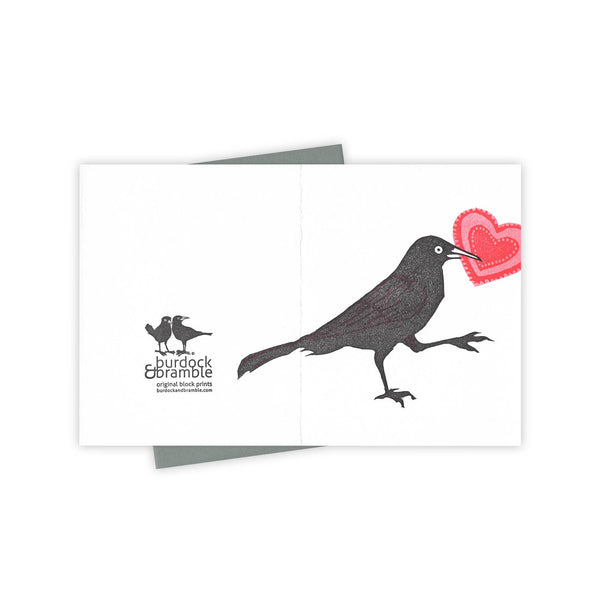 Burdock & Bramble - Homemade Valentine Grackle Card