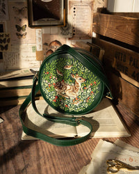 Fable England - Chloe Fawn Embroidered Circle Bag Green