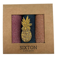 Rio trio Roxy sock box with embroidered pin