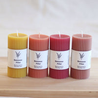 Five Bees Yard - Linear Pillar Candles | Natural Dyes and Clean Burn | Gift