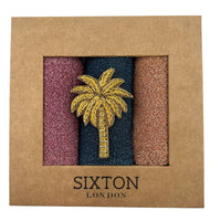 Rio trio Roxy sock box with embroidered pin