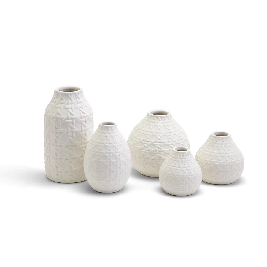 Good Weavings Embossed Cane Webbing Pattern Vases