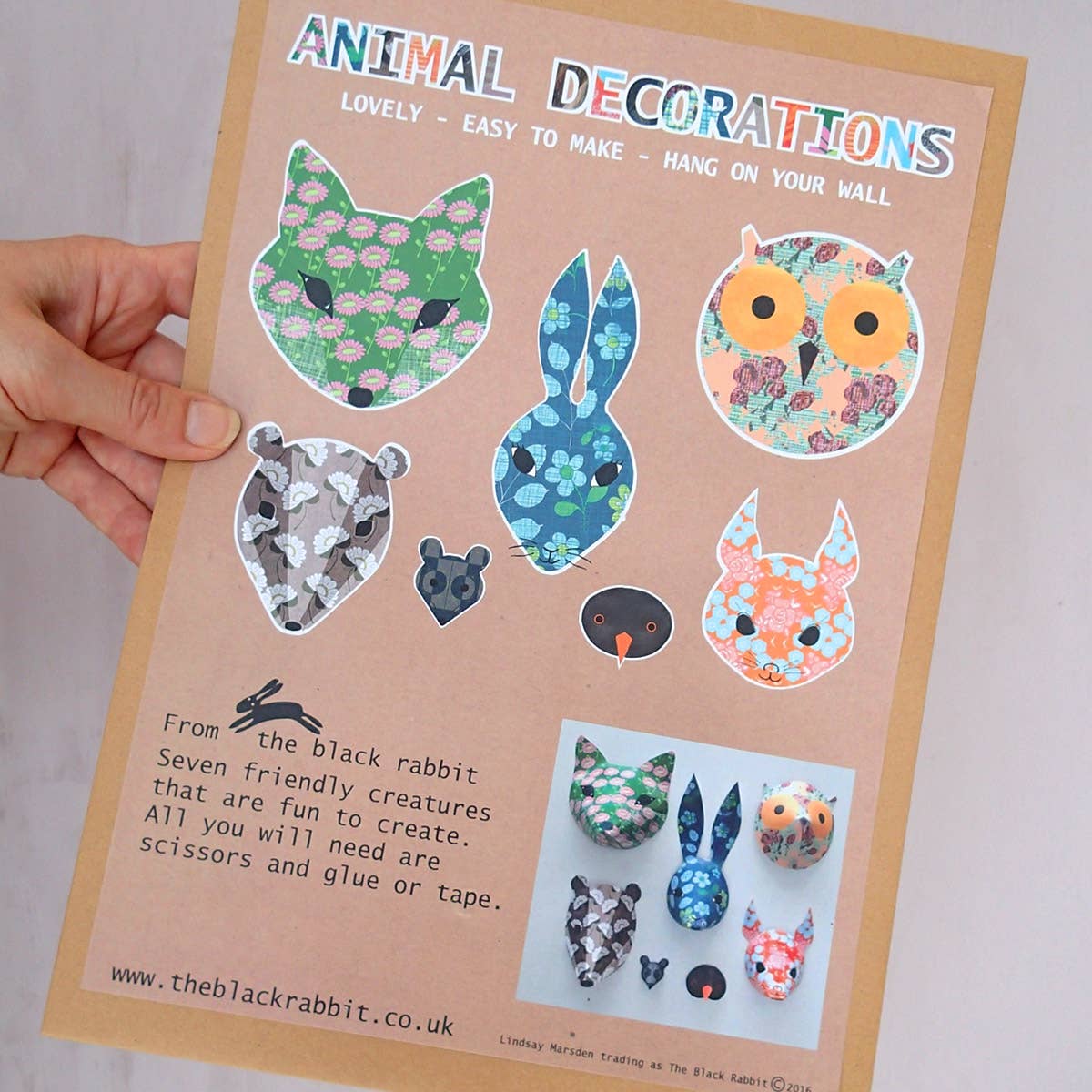 The Black Rabbit - Animal Decorations Kit - Floral