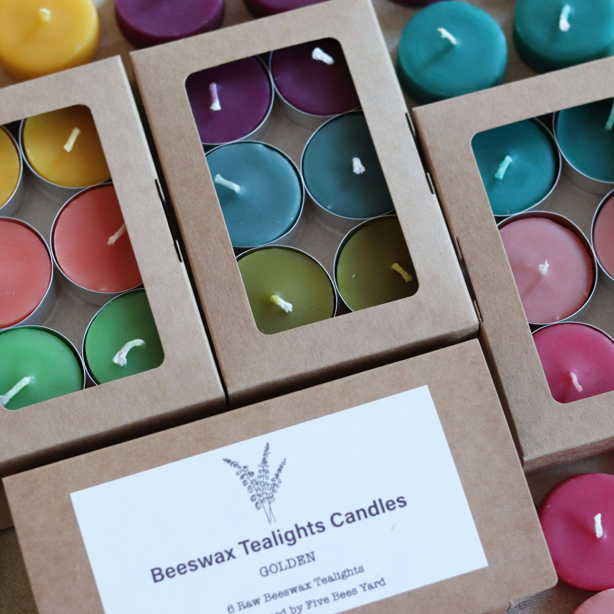 Five Bees Yard - Colourful Set of Eco Friendly Candles | Handmade Gift