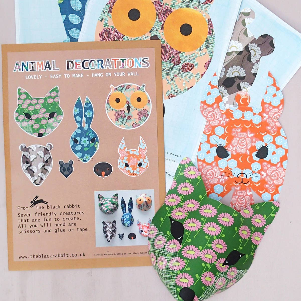 The Black Rabbit - Animal Decorations Kit - Floral