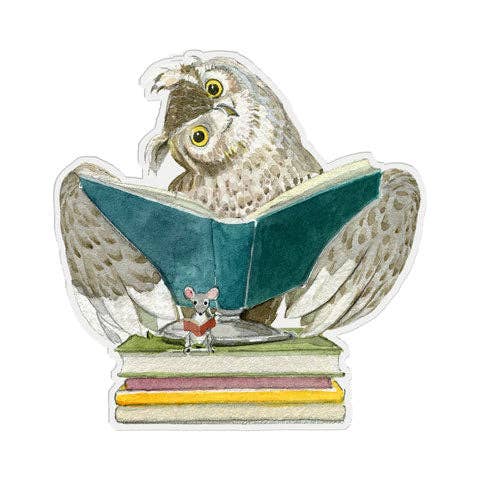 Felix Doolittle - Reading Pal - Vinyl Stickers - Owl and Mouse Reading