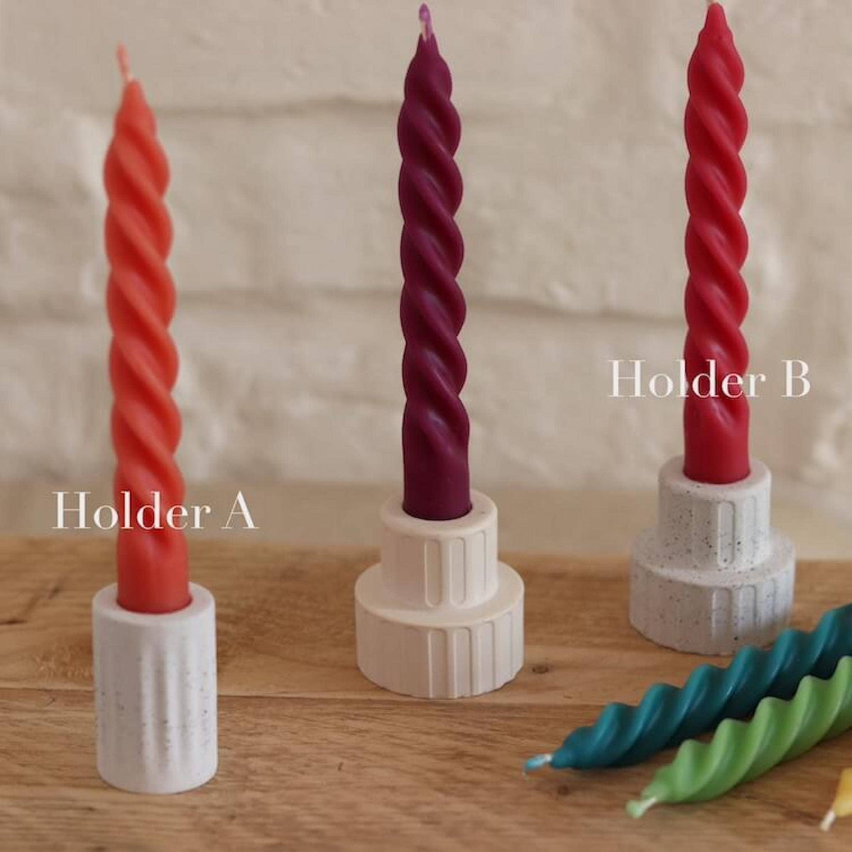 Five Bees Yard - Spring & Summer Collection of Spiral Dinner Beeswax Candles