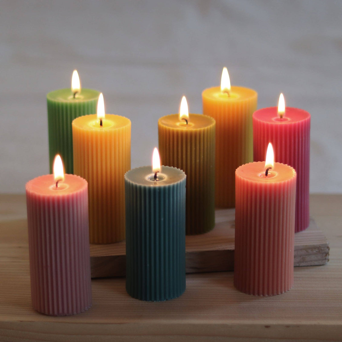 Five Bees Yard - Linear Pillar Candles | Natural Dyes and Clean Burn | Gift