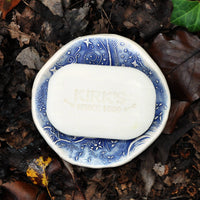 Clay Fossils - Handmade Pottery, Blue Rabbit Moon, spoon rest, soap dish