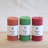 Five Bees Yard - Linear Pillar Candles | Natural Dyes and Clean Burn | Gift