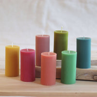 Five Bees Yard - Linear Pillar Candles | Natural Dyes and Clean Burn | Gift