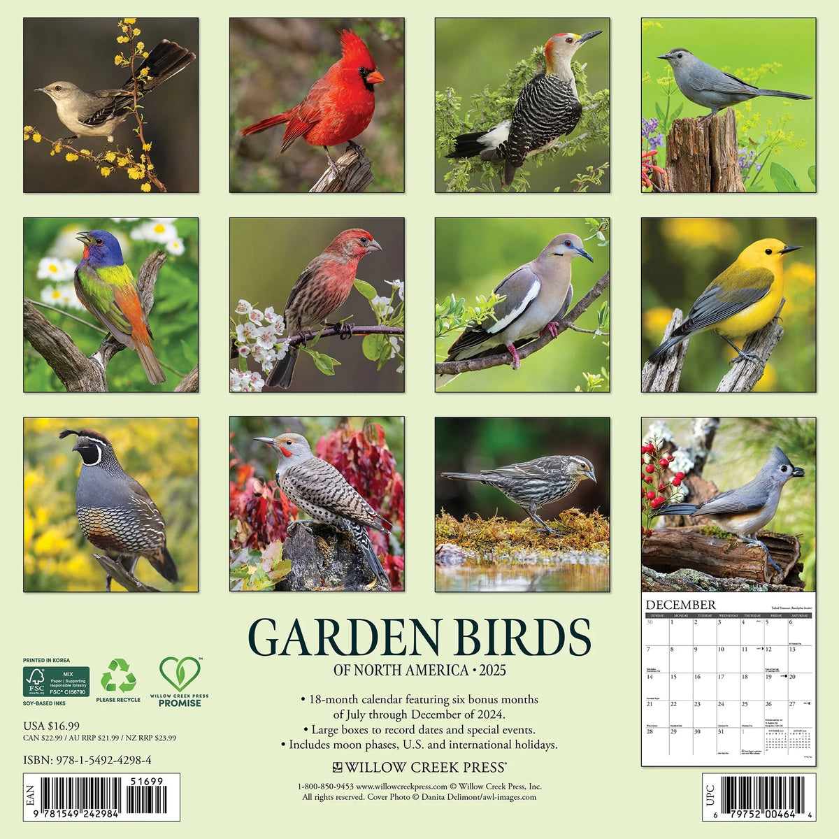 Garden Birds of North America 2025 Calendar