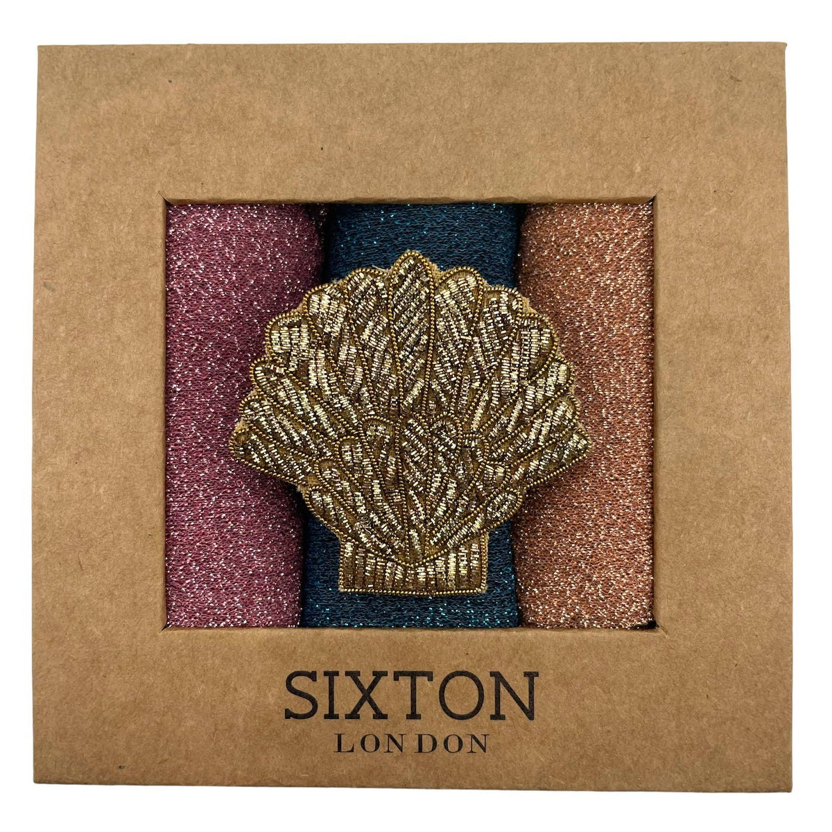 Rio trio Roxy sock box with embroidered pin