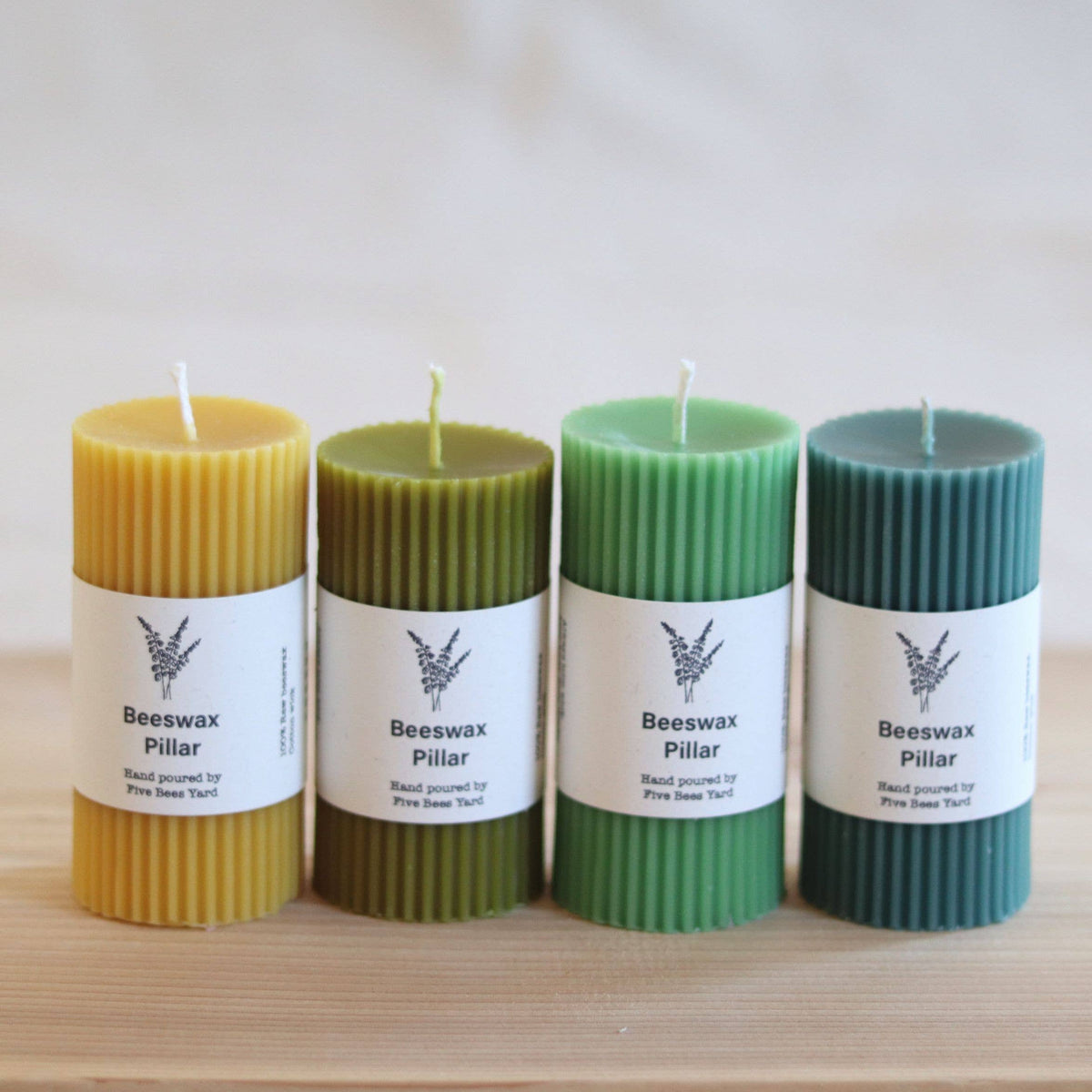 Five Bees Yard - Linear Pillar Candles | Natural Dyes and Clean Burn | Gift