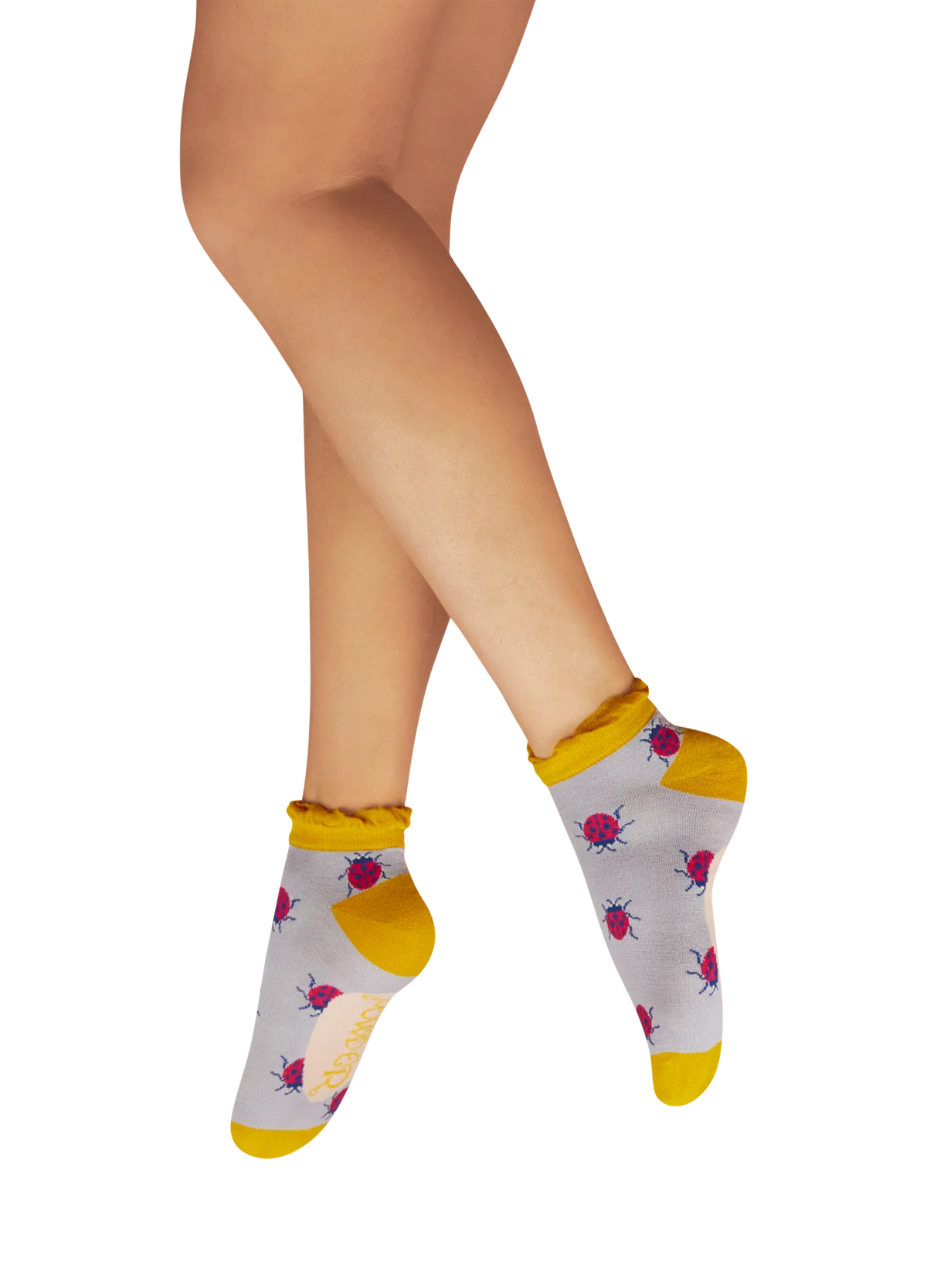 Ladies Trainer Socks - Lovely Ladybirds - Lilac