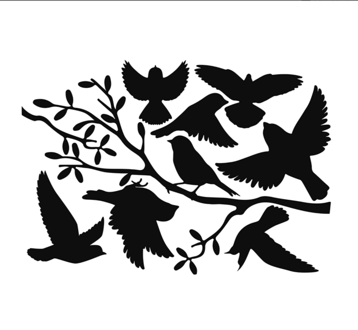 Window Decals - Birds on Twig