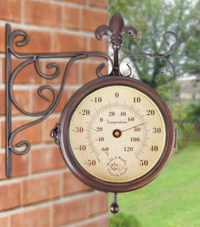 Outdoor wall clock + thermometer