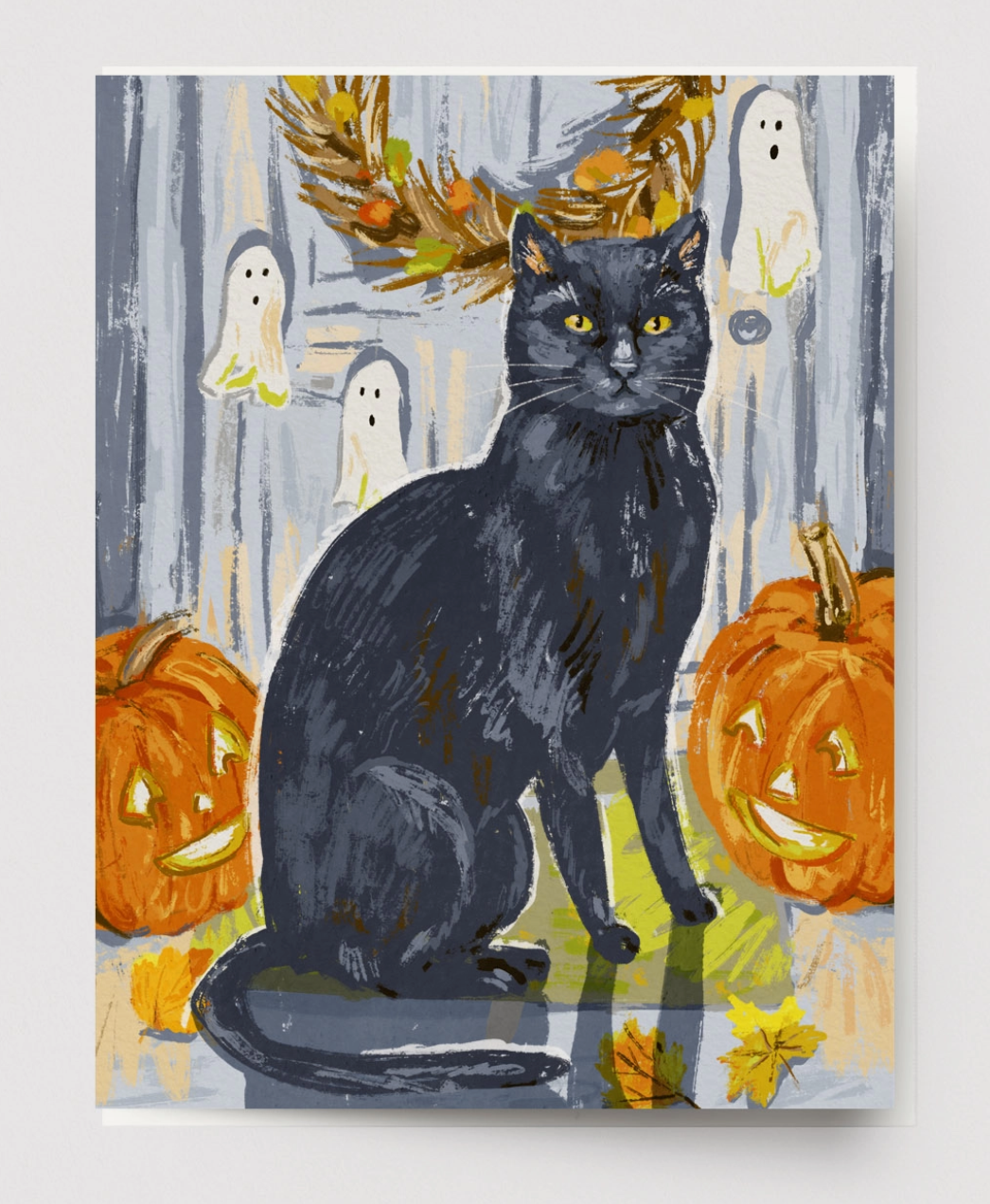Halloween Cat Greeting Card
