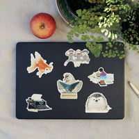 Felix Doolittle - Reading Pal - Vinyl Stickers - Owl and Mouse Reading