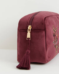 Fable England - Robin Love Embroidered Velvet Pouch