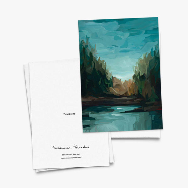 Susannah Bleasby Art - Misty Forest Painting | Fine Art Greeting Card | Art Card