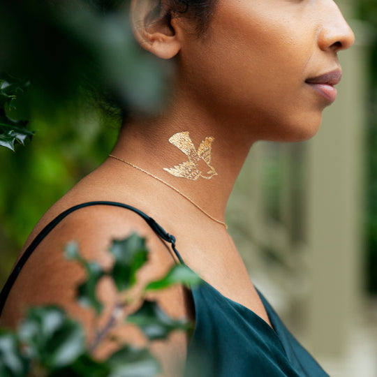 Cartolina Bird Gold Tattoo Set of 2