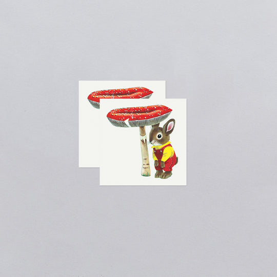 Toadstool Bunny Tattoo Pair