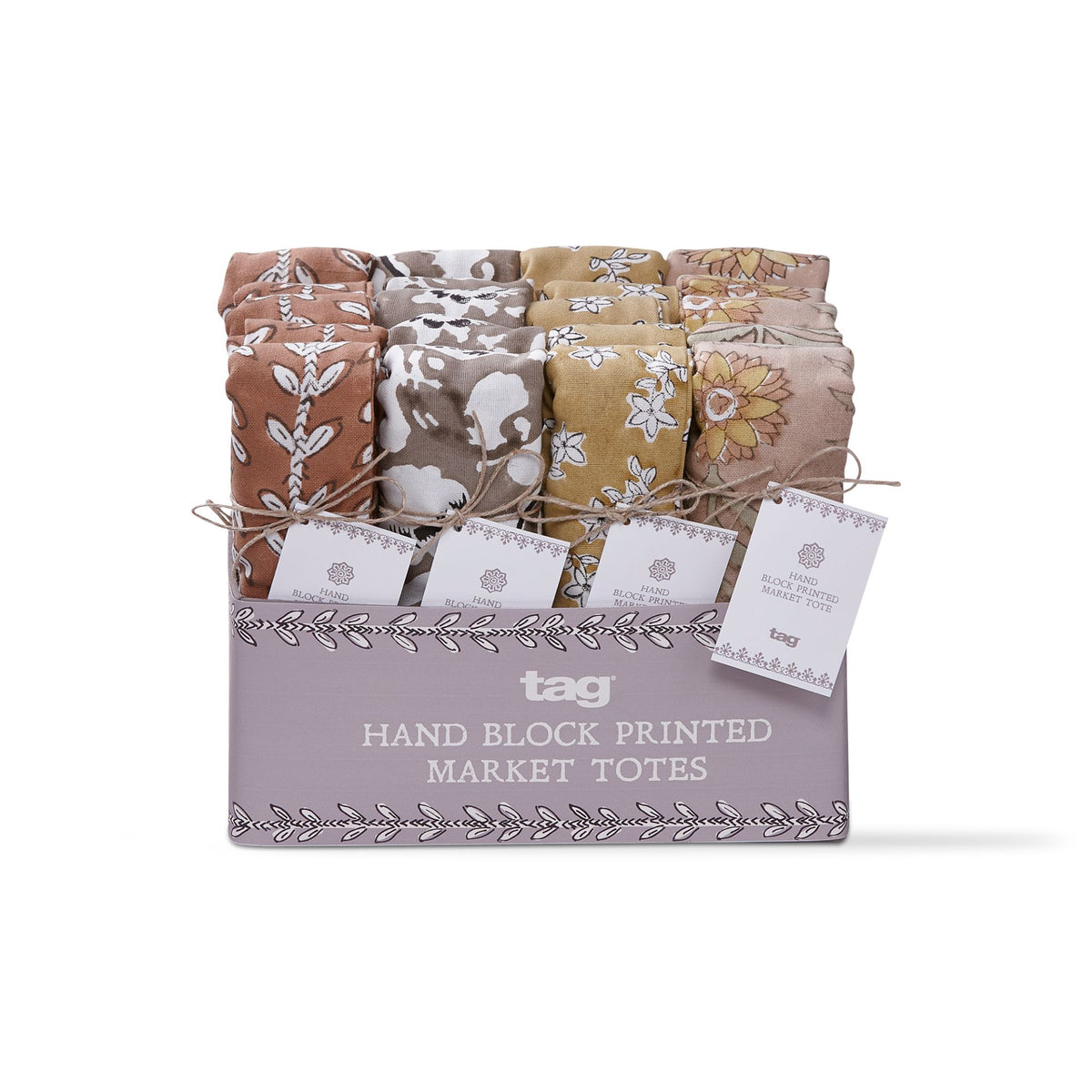 Assorted Reusable Block Printed Totes