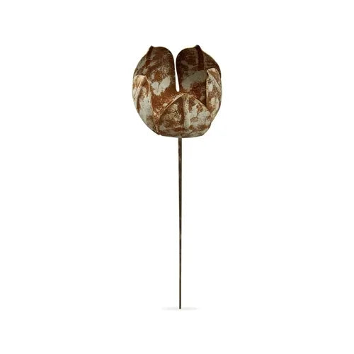 Metal Tulip Tealight Stake - Patina Finish