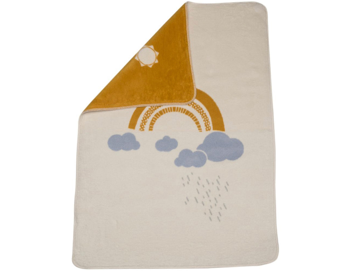 Maja Organic Cotton Clouds/Rainbow Throw - Off white