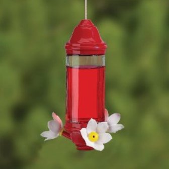 Crystal Lantern Glass Hummingbird Feeder