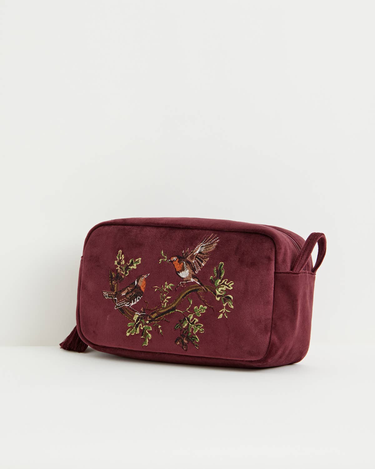 Fable England - Robin Love Embroidered Velvet Pouch