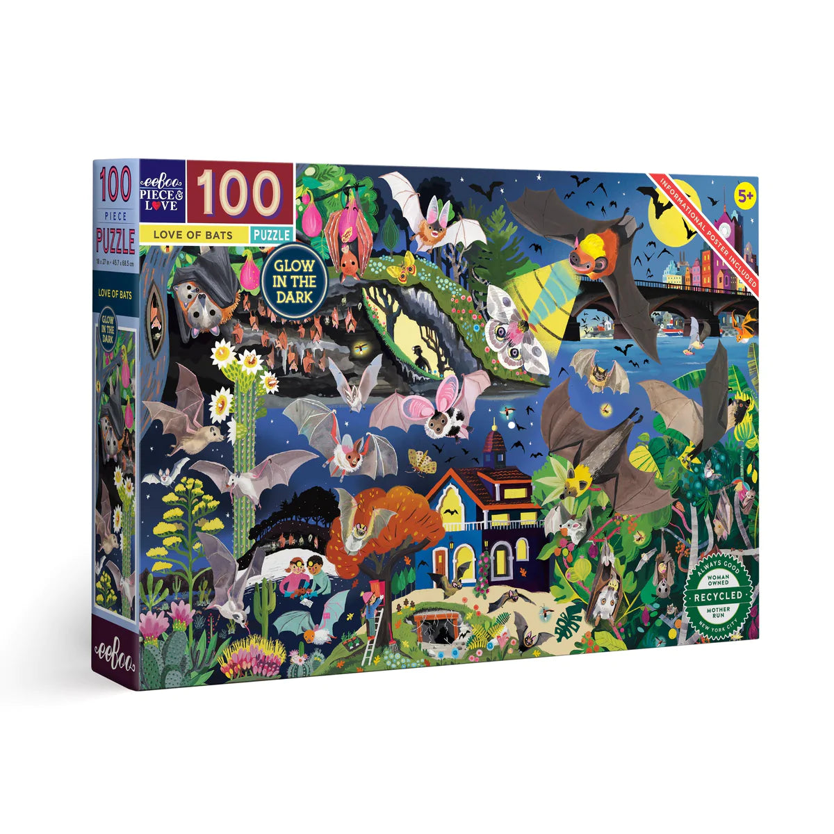 Love of Bats Glow-in-the-Dark 100 Piece Puzzle