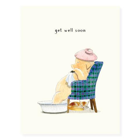 Get Well Card- Sick Day Pig