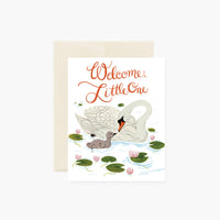 Botanica Paper Co. - WELCOME LITTLE ONE SWANS | greeting card