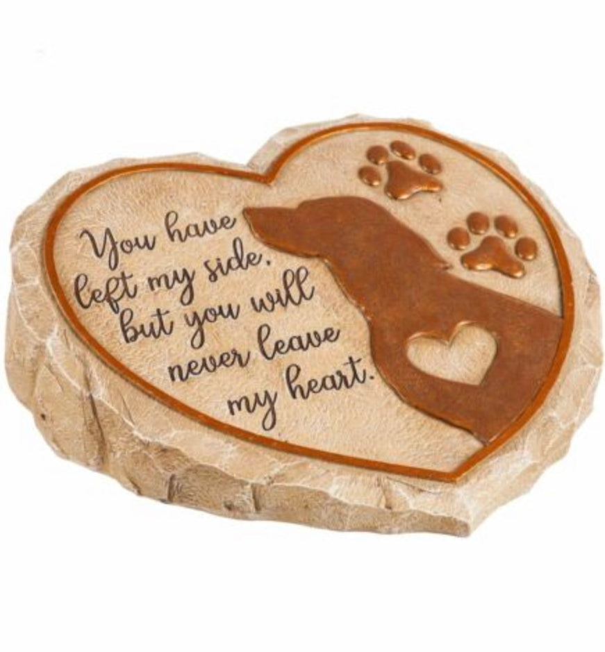 11” Heart Shaped Pet Memorial Garden Stone - Dog