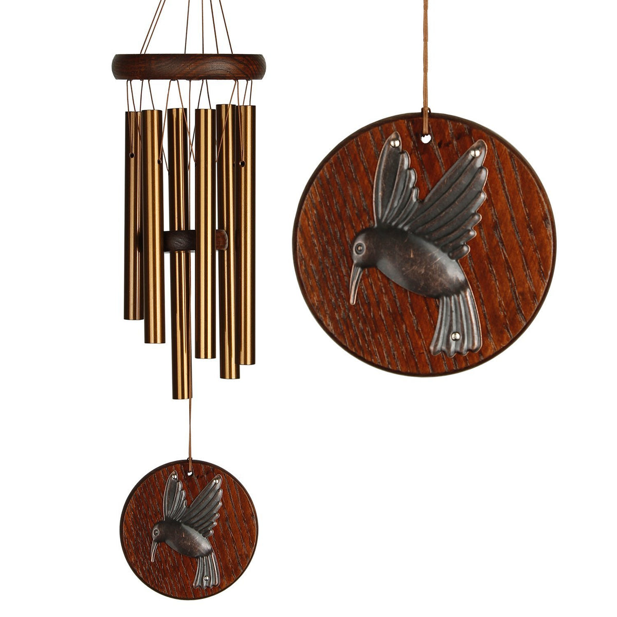 Teak Hummingbird Chimes in Small