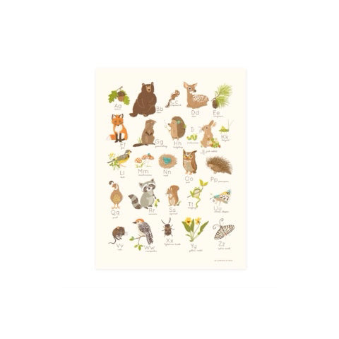 Woodland Alphabet Art Print