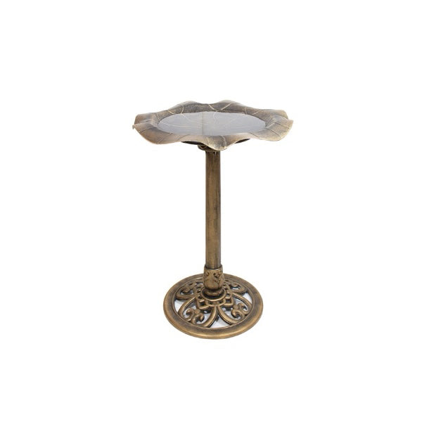 Pinebush Polyresin Birdbath in Antique Gold