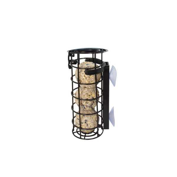 Pinebush Window Suet Ball Feeder-Black
