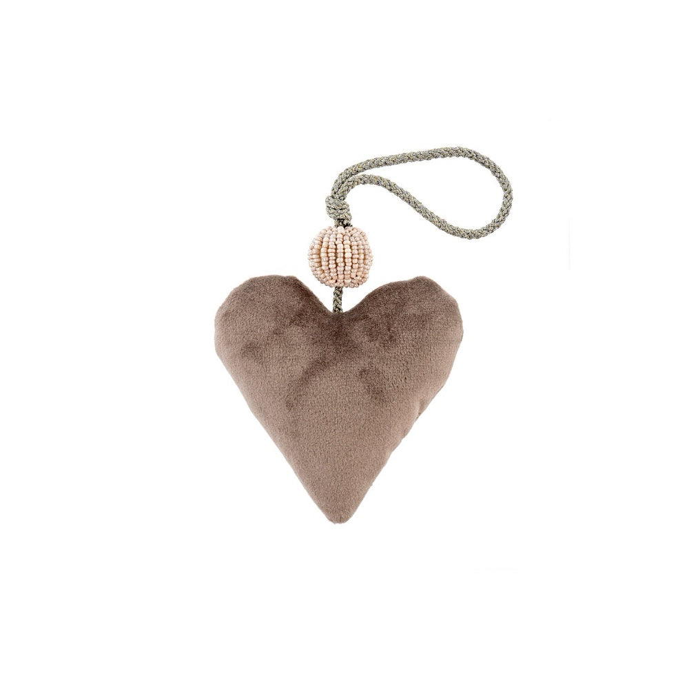 Grey Velvet Heart Ornament