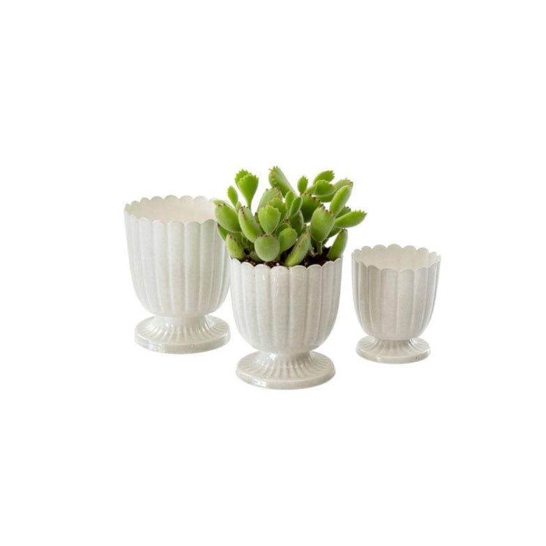 Floralis Mini White Metal Urns