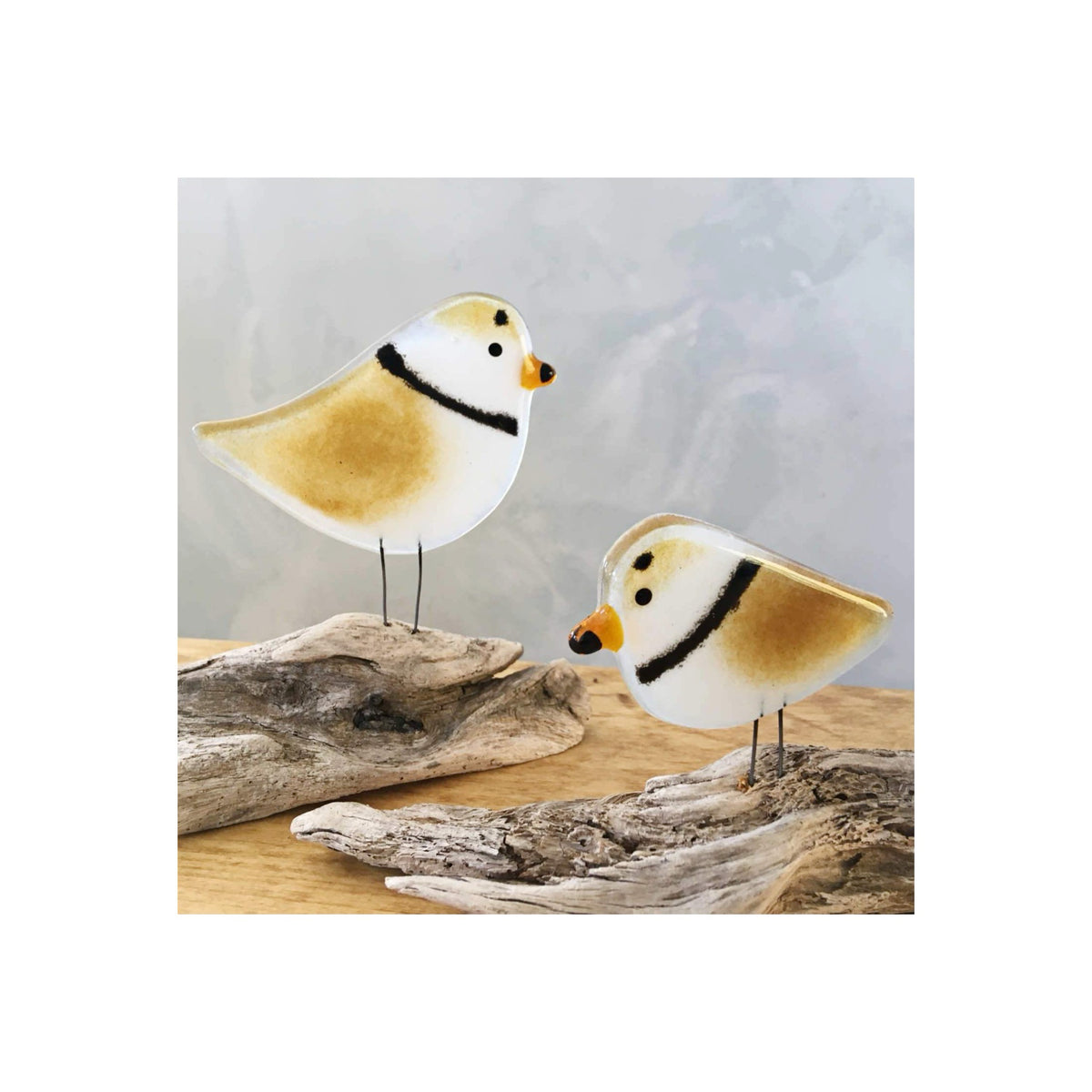 The Glass Bakery- Piping Plover With Perch