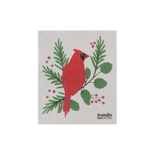 Forest Cardinal Swedish Sponge Cloth