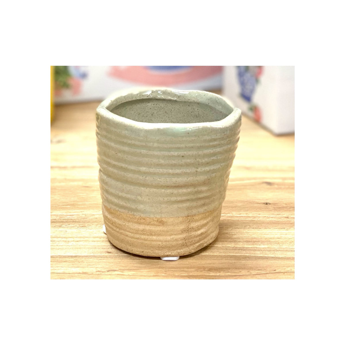 Seagreen & Taupe Pot