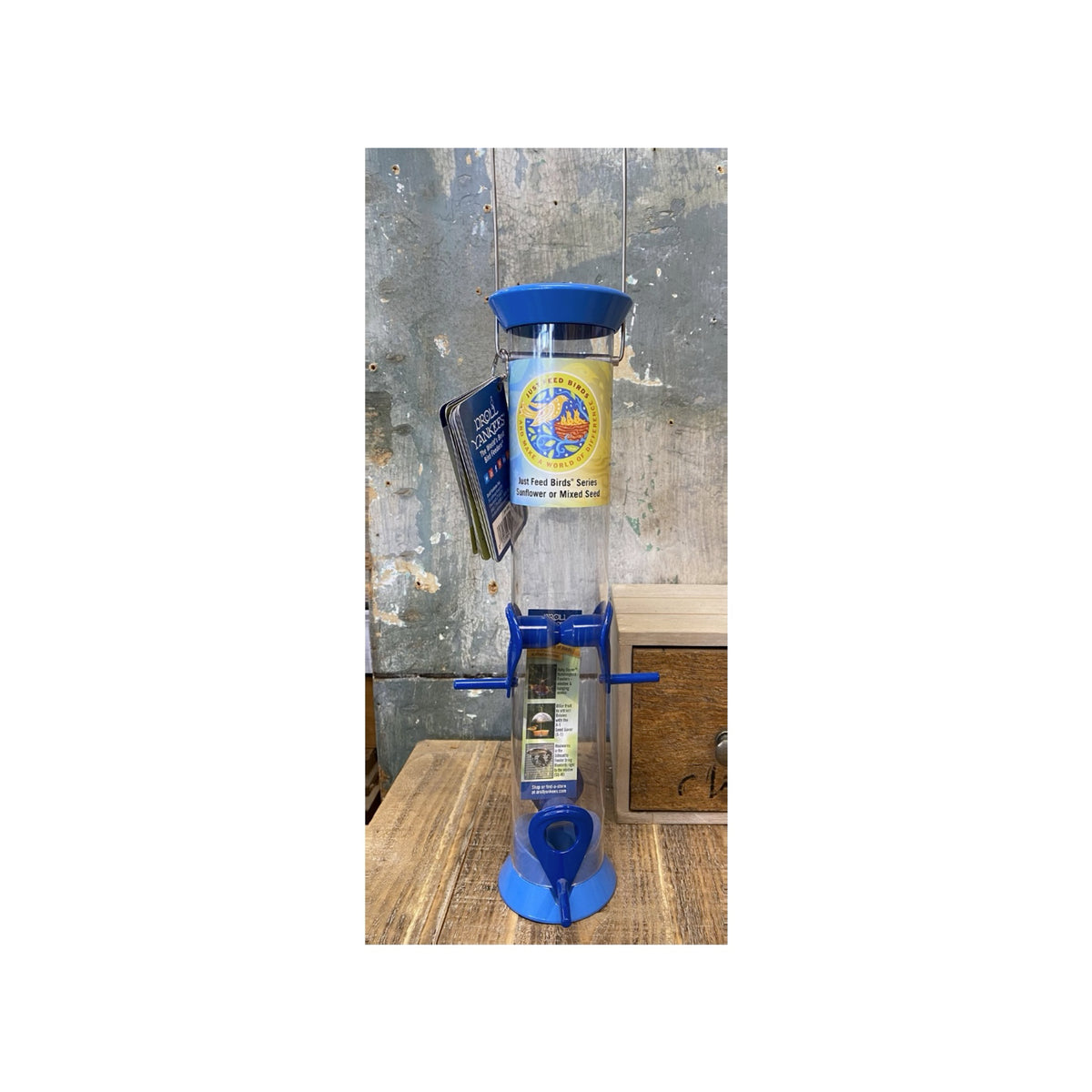 Droll Yankee Sunflower or Mixed Seed Tube Feeder- Blue