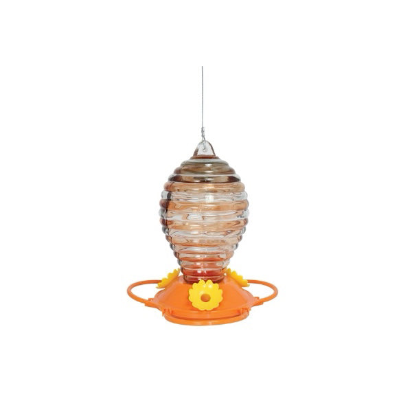 Pinebush Glass Oriole Feeder With Painted Rings