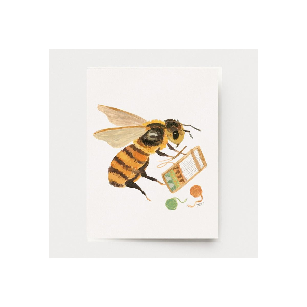 Ingrid Press Weaving Bee Card