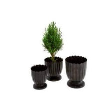 Floralis Black Mini Metal Urns