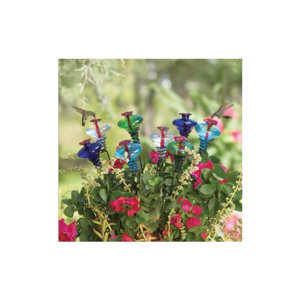 Parasol Mini Blossom Hummingbird Feeder on Stake- Assorted Colours